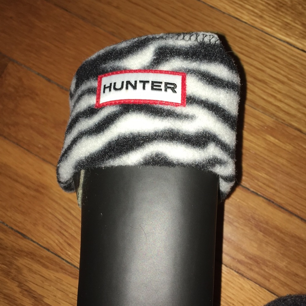 Hunter Original Tall Fleece Welly Boot Socks zebra